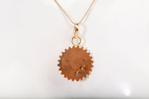 Ladies 21k Yellow Gold Sunburst Medallion Pendant