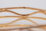 Unique 22k Two-Tone Diamond Cut Bangle Bracelet