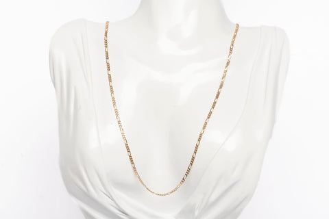 Dainty Unisex 14k Yellow Gold Figaro Link 22'' Chain