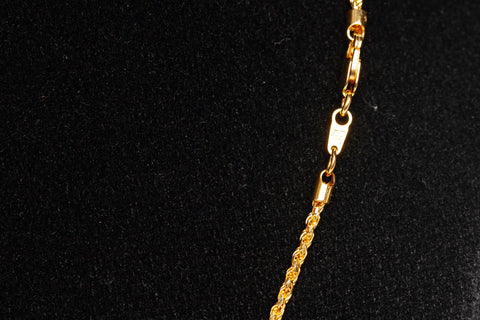 Unisex 22k Yellow Gold Rope Chain Size 18"
