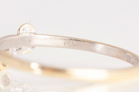 Ladies 18k 2-Tone Dainty Heart Ring