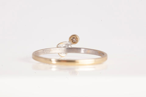 Ladies 18k 2-Tone Dainty Heart Ring