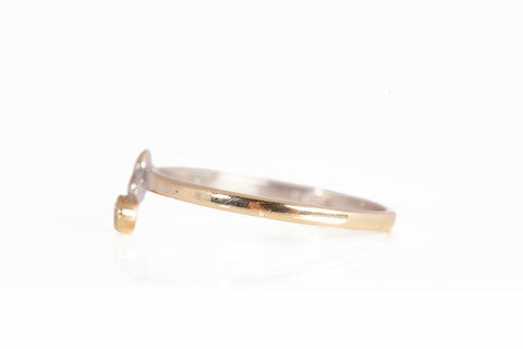 Ladies 18k 2-Tone Dainty Heart Ring