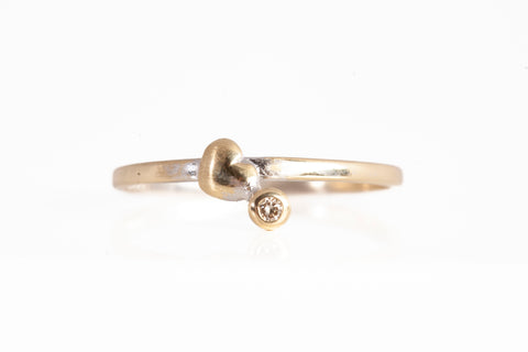 Ladies 18k 2-Tone Dainty Heart Ring