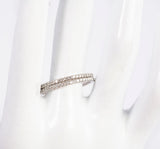 Ladies Dainty 2 Set 14k White Gold Lab Grown Eternity Bands 1.00CTW