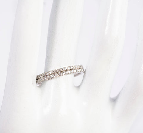 Ladies Dainty 2 Set 14k White Gold Lab Grown Eternity Bands 1.00CTW