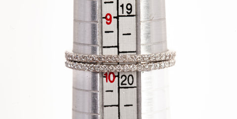 Ladies Dainty 2 Set 14k White Gold Lab Grown Eternity Bands 1.00CTW