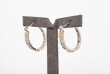Ladies 14k Two-Tone Small Diamond Hoop Earrings .12 TCW
