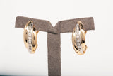 Ladies 14k Two Tone Diamond Hoop Earrings