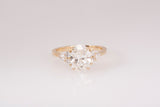 New Oval Cut Lab Grown Diamond 3.46TCW Snowdrift Engagement Ring 14k Yellow Gold