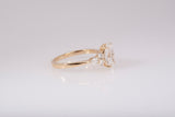 New Oval Cut Lab Grown Diamond 3.46TCW Snowdrift Engagement Ring 14k Yellow Gold