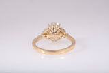 New Oval Cut Lab Grown Diamond 3.46TCW Snowdrift Engagement Ring 14k Yellow Gold