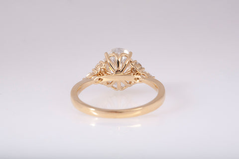 New Oval Cut Lab Grown Diamond 3.46TCW Snowdrift Engagement Ring 14k Yellow Gold