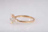 New Oval Cut Lab Grown Diamond 3.46TCW Snowdrift Engagement Ring 14k Yellow Gold