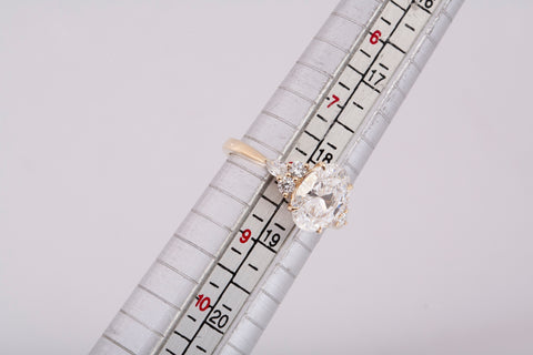 New Oval Cut Lab Grown Diamond 3.46TCW Snowdrift Engagement Ring 14k Yellow Gold