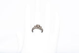 Stunning 14k White Gold 1.39TCW European/Round Cut Diamond Three-Stone Engagement Ring Size 5.75