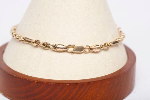 Ladies 14k Yellow Gold Milano Figaro Rope Bracelet Size 8"