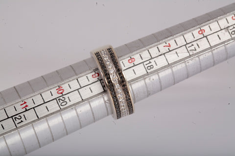 Neil Lane 14k White Gold Men’s Black & White Diamond Wedding Band