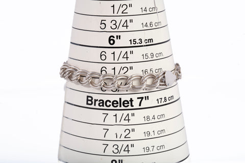 Ladies .925 Sterling Silver Double Link Bracelet 6.75"