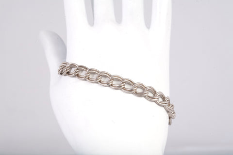 Ladies .925 Sterling Silver Double Link Bracelet 6.75"