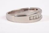 Gentlemen's 10k White Gold Channel-Set Diamond Wedding Band