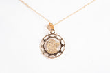 Dainty 14k Two-Tone Child Angel Pendant Necklace 15"