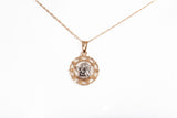 Dainty 14k Two-Tone Child Angel Pendant Necklace 15"