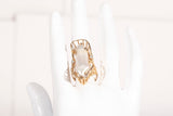 Ladies 14k Yellow Gold Mother of Pearl w/ Diamond Accent Cocktail Ring