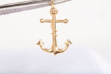 Men's Large Anchor Pendant 14k Yellow Gold