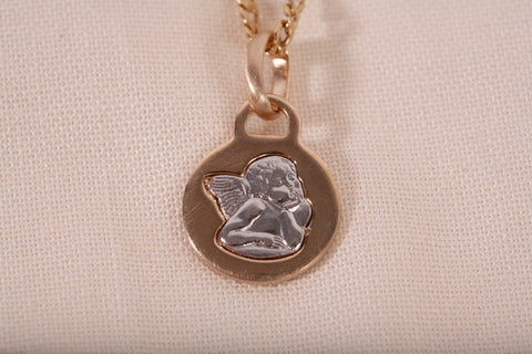 Ladies 14K Two-Tone Gold Guardian Angel Pendant