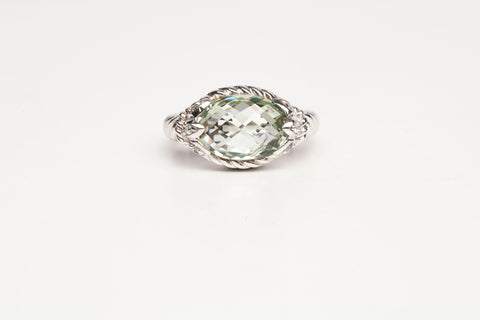 Ladies .925 Sterling Silver Aquamarine Ring Size 7