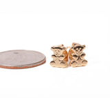 14k Yellow Gold Teddy Bear Stud Earrings