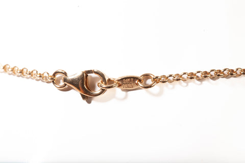 Ladies 14k Yellow Gold Teddy Bear Station Necklace 16"