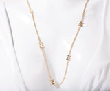 Ladies 14k Yellow Gold Teddy Bear Station Necklace 16"