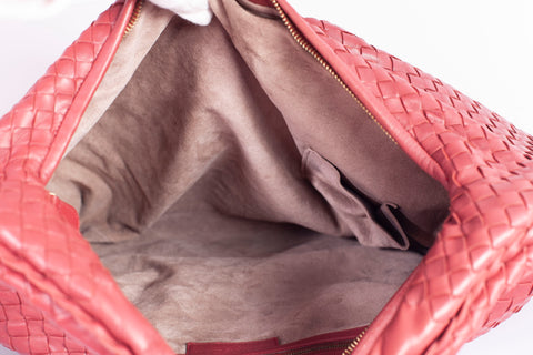 Authentic Bottega Veneta Nappa Intrecciato Pleated Large Hobo Bag