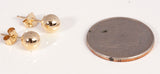 Ladies 14k Yellow Gold Dainty Ball Stud Earrings