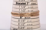 Ladies 14k Yellow Gold 2.2mm Wide Diamond Cut Bangle Bracelet Set Size 8"
