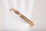 Ladies 14k Yellow Gold 2.2mm Wide Diamond Cut Bangle Bracelet Set Size 8"