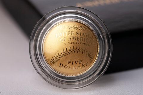 2014 WEST POINT BASEBALL HALL OF FAME ( PROOF ) $5 GOLD COIN FROM US MINT