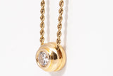 14k Yellow Gold Ladies Round Cut Brilliant Diamond Bezel 14k .32 TCW