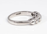 Ladies 14K White Gold Five-Stone Graduated Bezel Set Engagement Ring