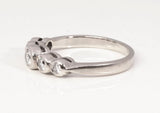 Ladies 14K White Gold Five-Stone Graduated Bezel Set Engagement Ring