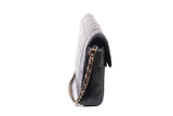 Authentic Chanel Black Lambskin Quilted Chocolate Bar Small Flap Shoulder Bag
