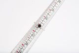 Ladies 14k White Gold Black Moissanite with Diamond Accents Ring Size 5.25"