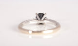 Ladies 14k White Gold Black Moissanite with Diamond Accents Ring Size 5.25"