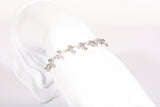 18k White Gold Vine Heart Leaf Link Bracelet