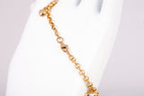 Ladies 21k Yellow Gold Heart Charm Bracelet Size 7"