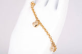 Ladies 21k Yellow Gold Heart Charm Bracelet Size 7"
