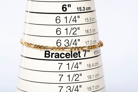 14k Yellow Gold Dainty Figaro Bracelet Size 6.75"