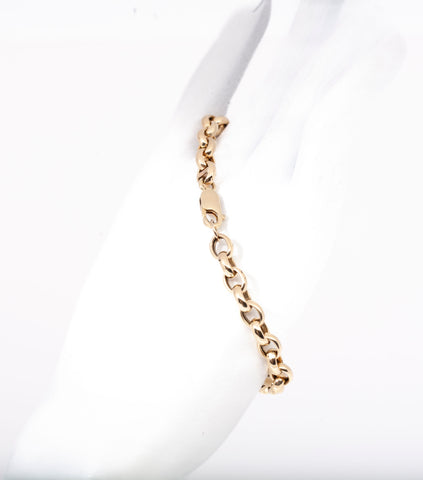 Ladies Gold Link Chain Bracelet 14K Yellow Gold 7"